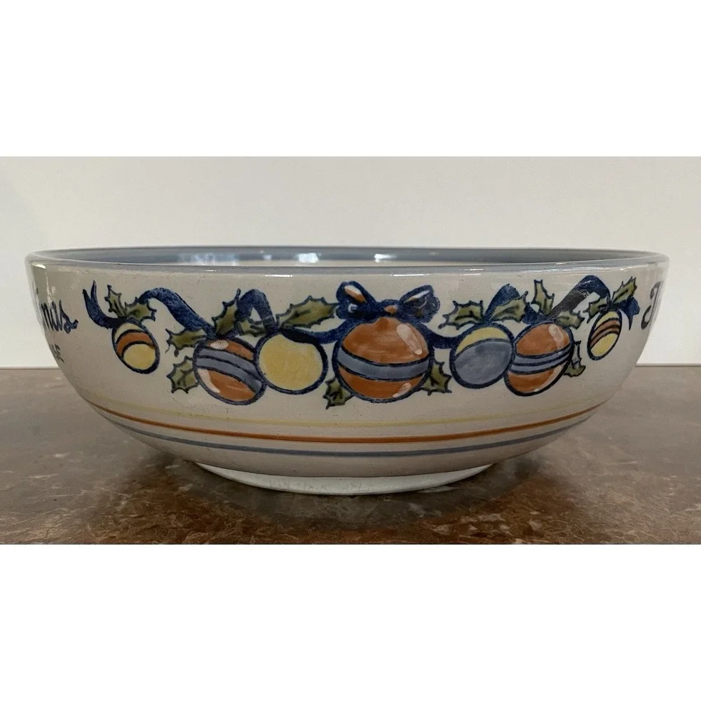 Louisville Stoneware The Night Before Christmas Large Serving Bowl Holiday 12.5‎